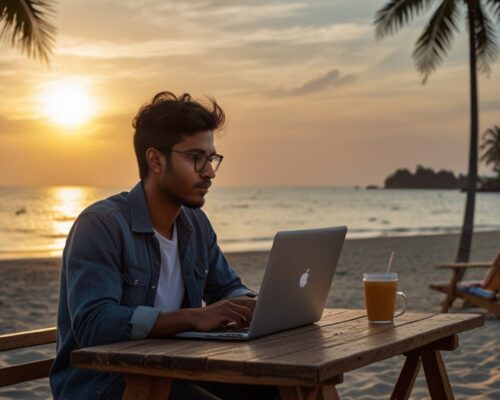 Bangladeshi freelancer enjoying digital nomad lifestyle abroad