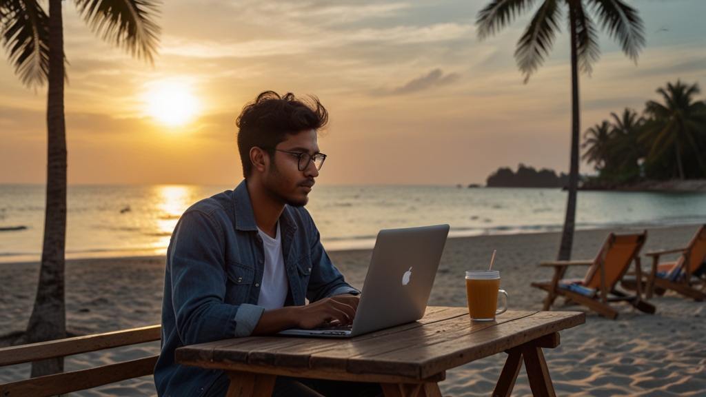 Bangladeshi freelancer enjoying digital nomad lifestyle abroad